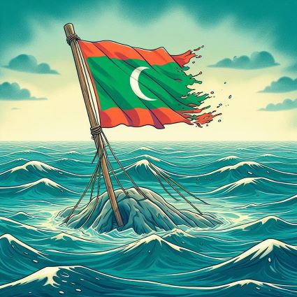 Maldives Flag in Water.JPG